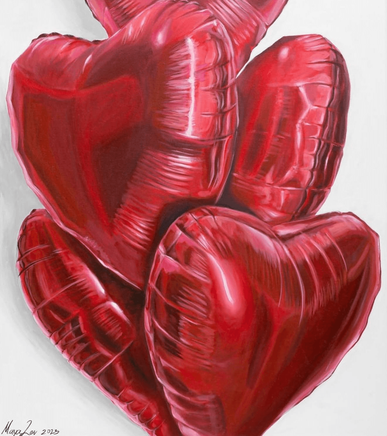 Red heart balloons