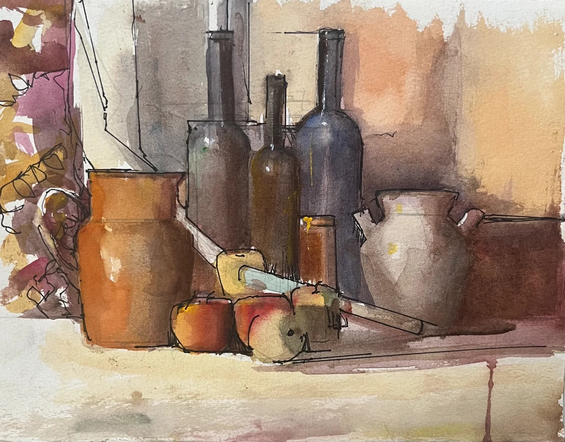 Still Life with Bottle and Knife