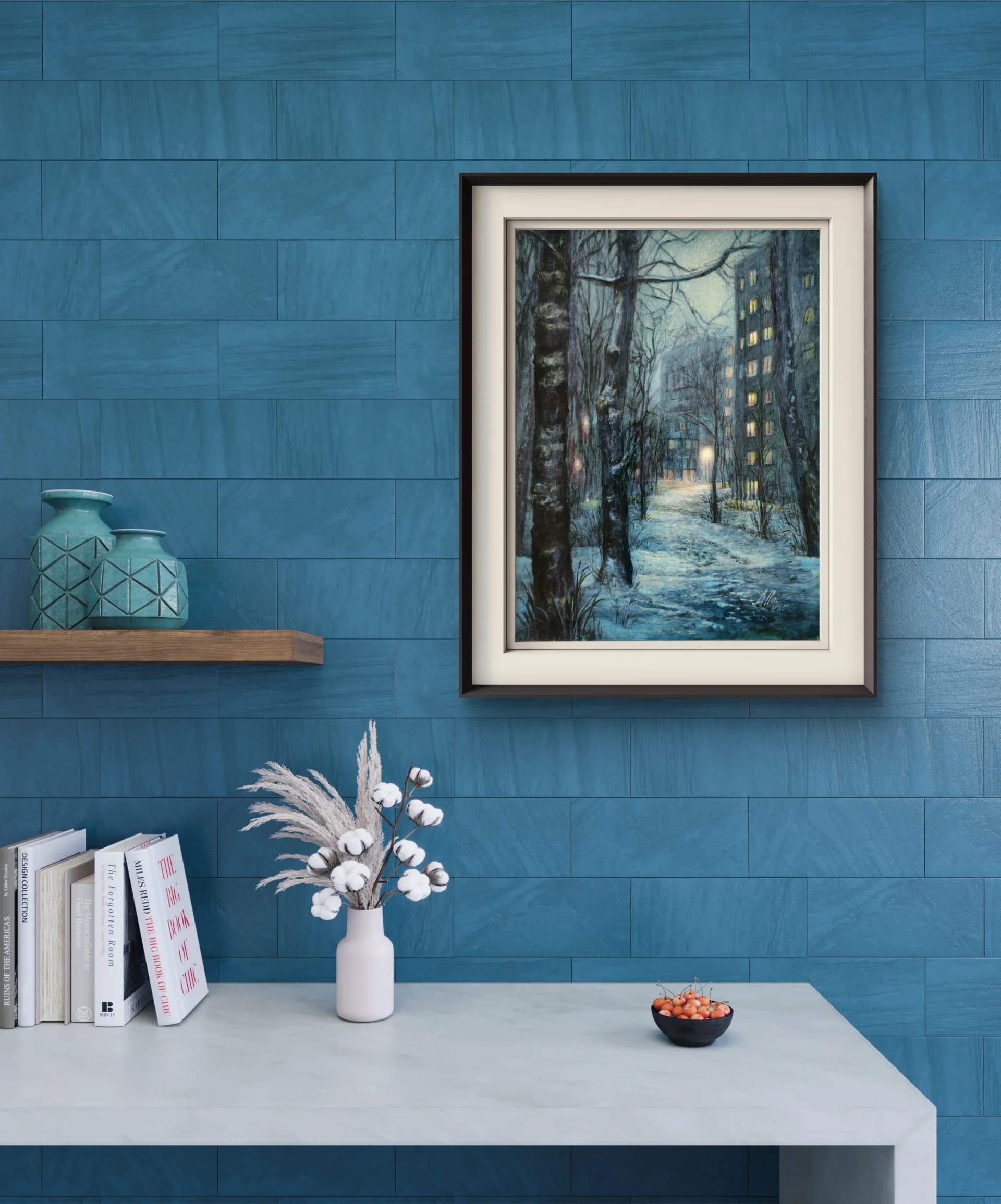 Winter Silence – Snowy City Path at Night 3