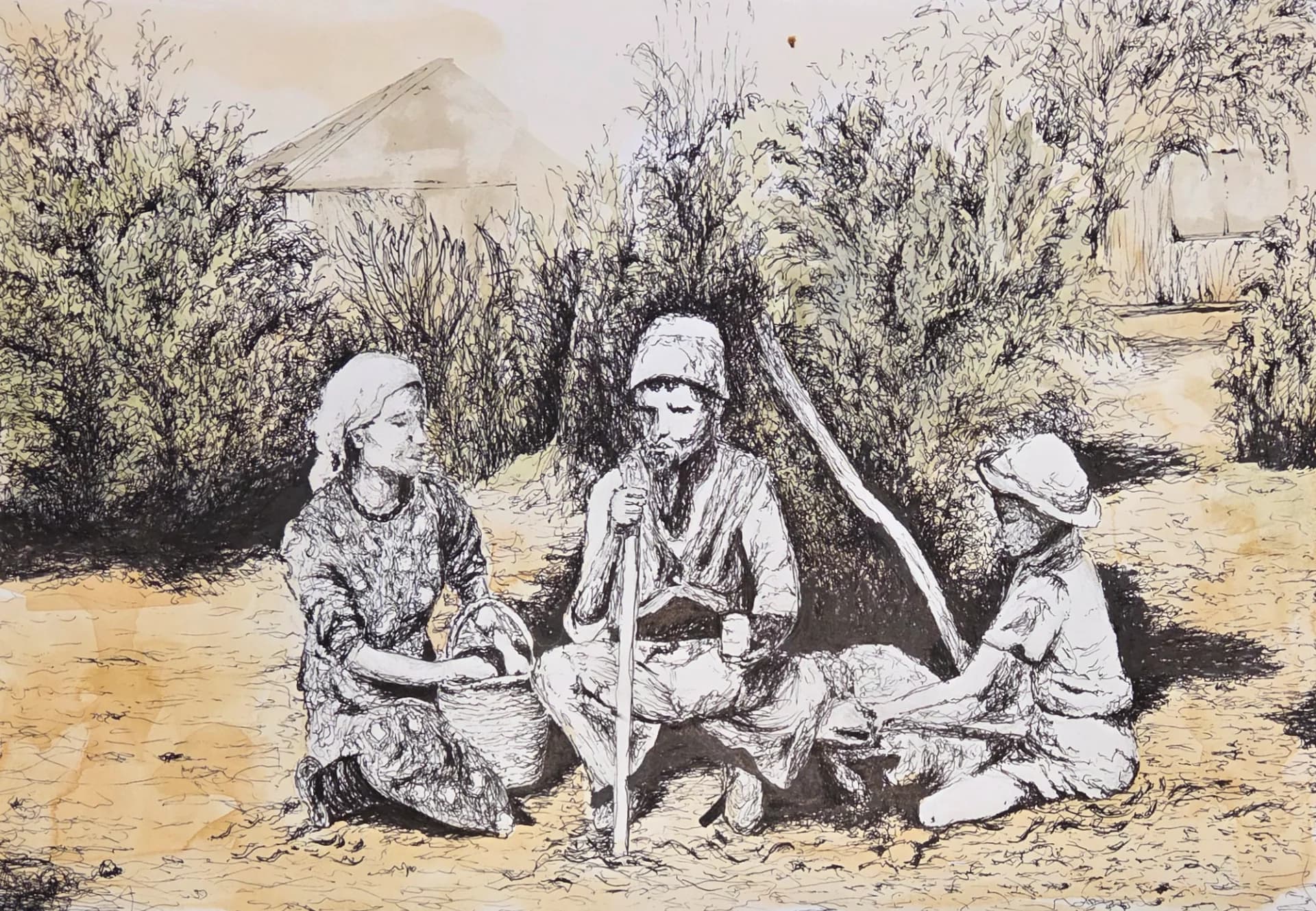 A Yemeni family in Elyashiv, 1939