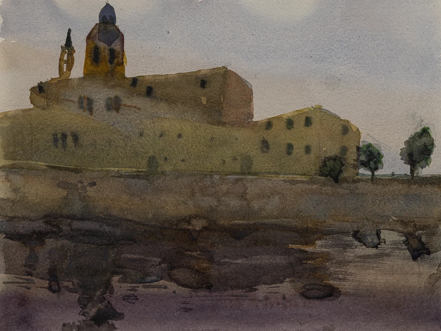 A church in Florence on the bank of the Arno