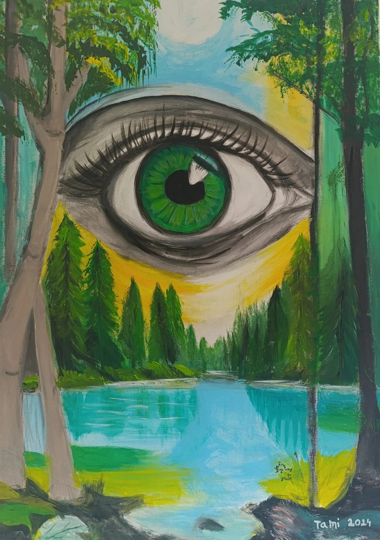 Emerald Gaze in the Forest