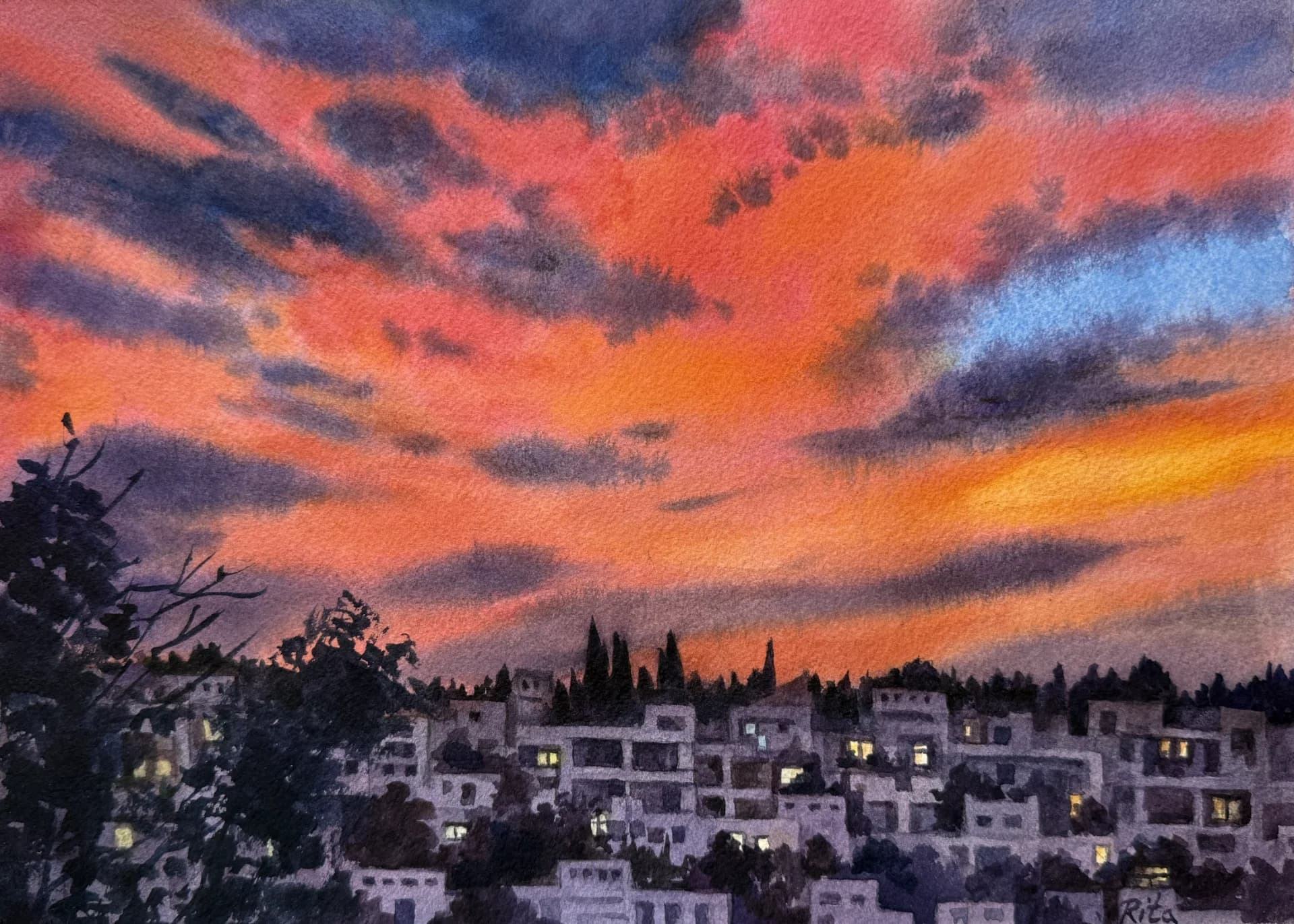 שקיעה בשכונה