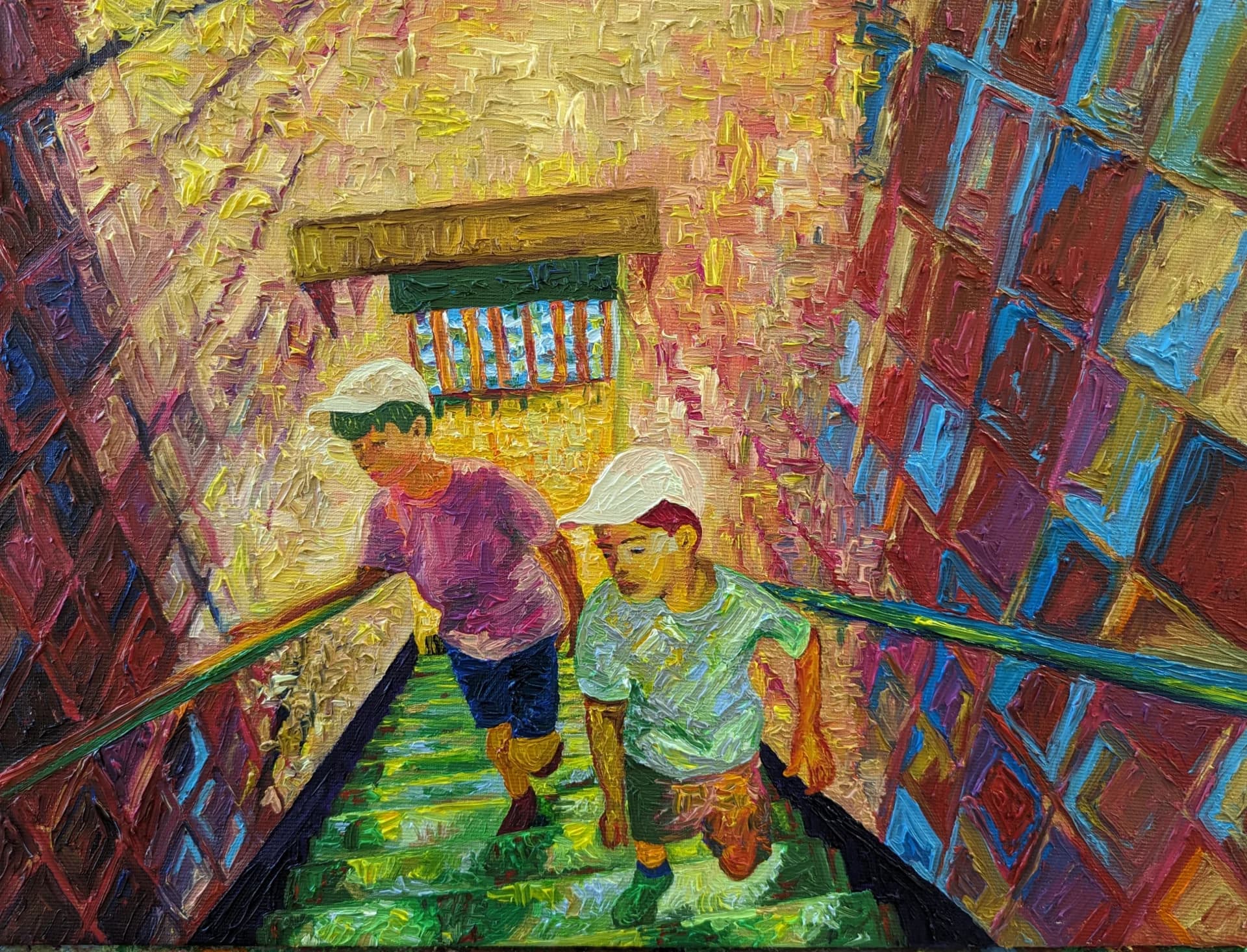 גרם מדרגות באור קיץ