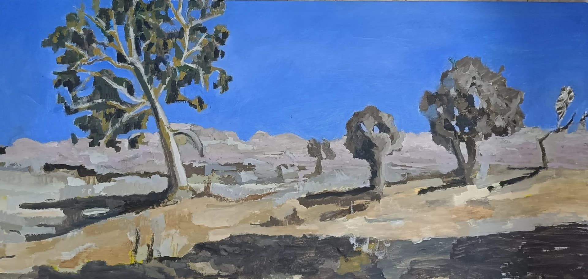 Desert Landscape Beneath Ultramarine Skies