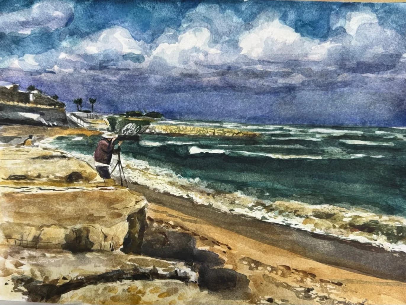 חוף בת גלים בחיפה בחורף