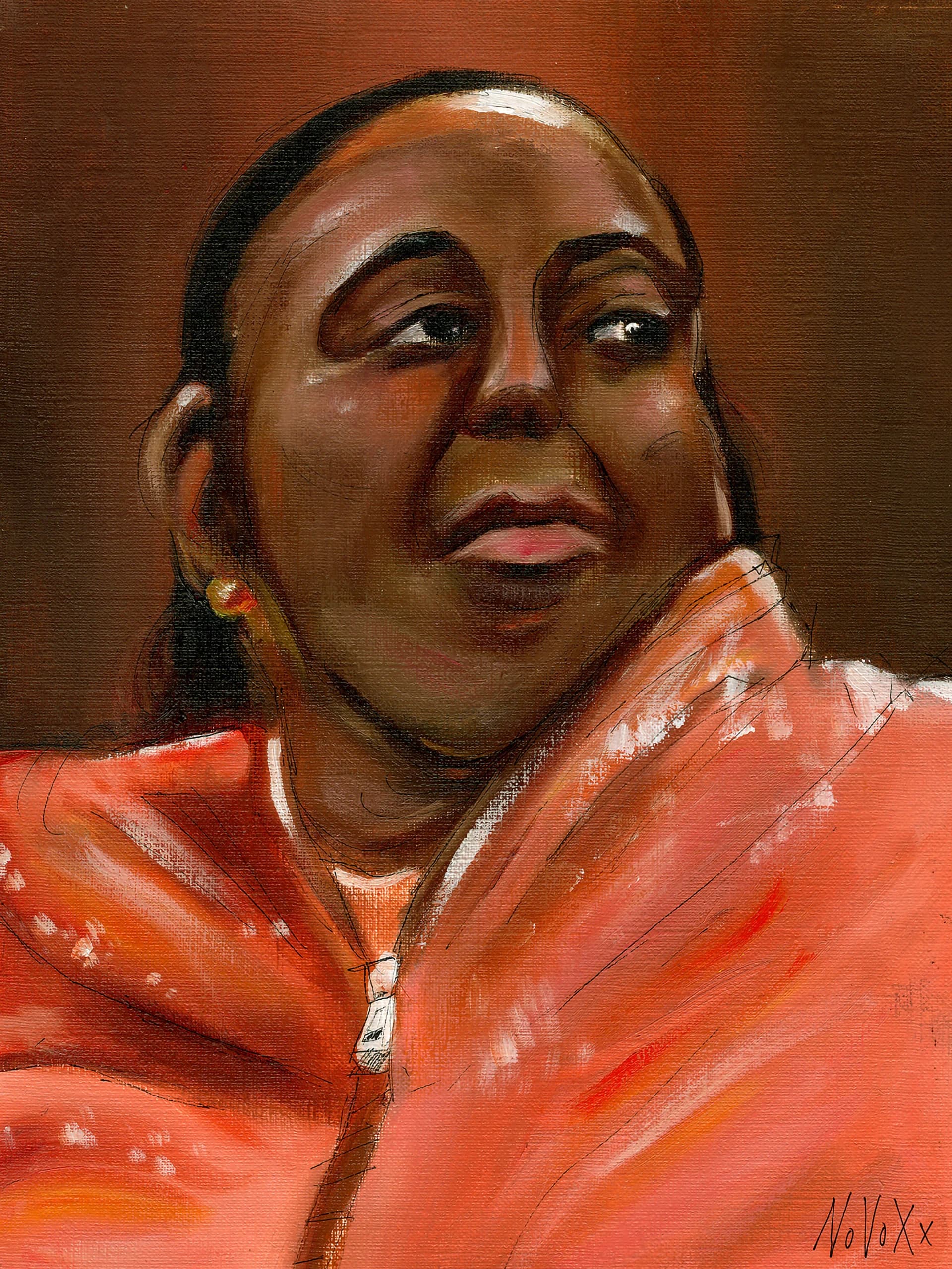 A Woman In An Orange Coat